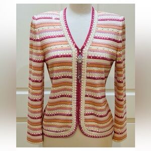 St. John ladies jacket size 4 pearl, sequin & rhinestone accents price is firm